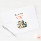 Cute Cat Couple Wedding Thank You Ronde Sticker (Envelop)