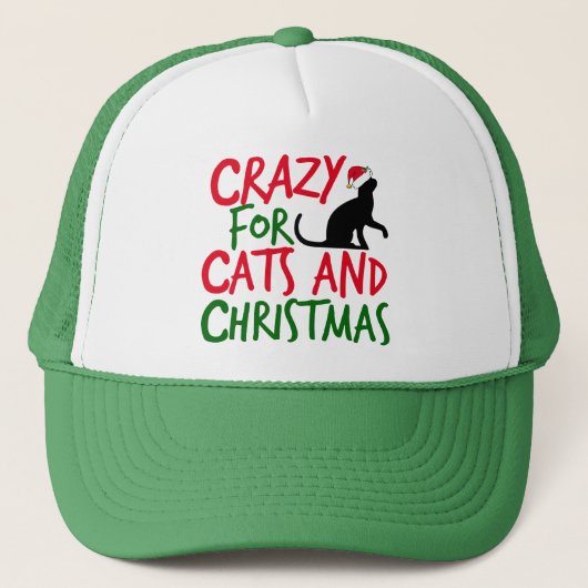 Cute Cat Crazy Kerstmis Trucker Pet (Voorkant)