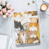 Cute Cat Crowd Wrapping Paper for Cat Lovers Cadeaupapier