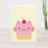 Cute Cat Cupcake Kaart (Voorkant)