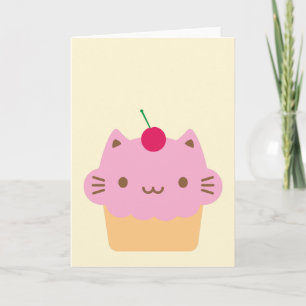 Cute Cat Cupcake Kaart