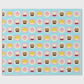 Cute Cat Cupcakes Cadeaupapier (Vlak)