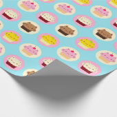 Cute Cat Cupcakes Cadeaupapier (Hoek)