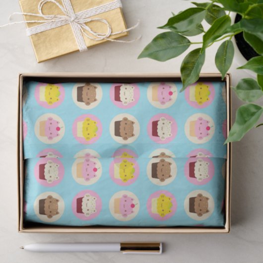Cute Cat Cupcakes Tissuepapier (Geschenk)