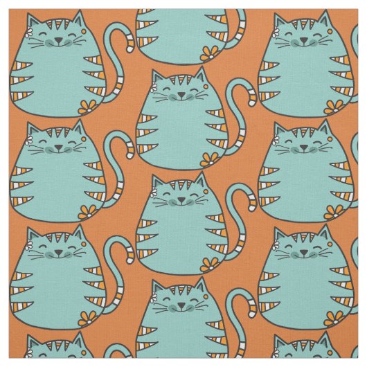 Cute Cat Custom Color fabric Stof (Swatch)