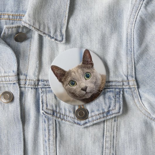 Cute cat-custom pet foto Button (In situ)