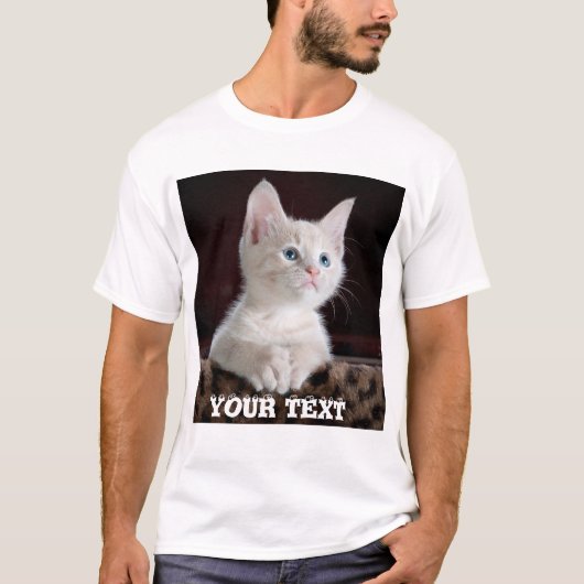 Cute Cat Custom. Voeg Foto en Tekst toe. Gepersona T-shirt (Voorkant)