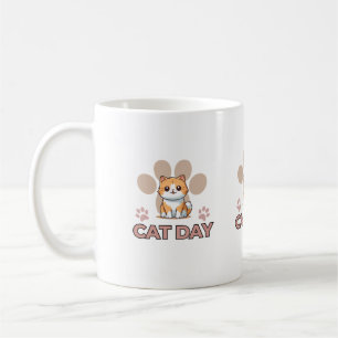 Cute Cat Day Mok – Kawaii Kitten Koffiekopje