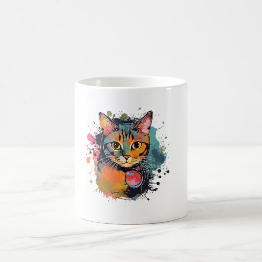 cute cat design koffiemok (Center)