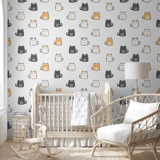 Cute Cat Designs for Your Kid Room Behang (Kinderen)