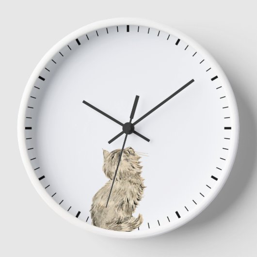 Cute Cat die de handen van de klok bekijkt - Humor (Voorkant)