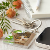 Cute Cat die een boom klimt Sleutelhanger (Voorkant Rechts)