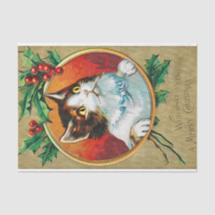Cute Cat die je een prettige kerst geeft Tissuepapier