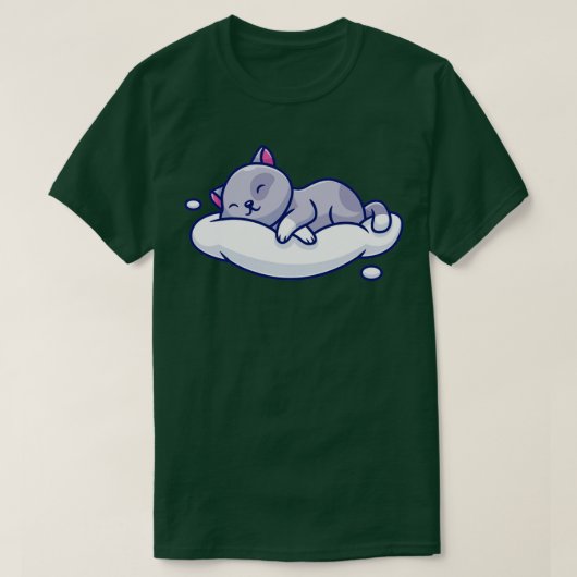 Cute Cat die op de wolken slapen T-shirt (Design voorkant)