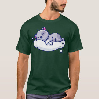 Cute Cat die op de wolken slapen T-shirt