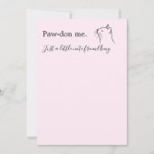 Cute cat die "Pardon me" roze vraagt Notitiekaartje (Voorkant)