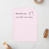 Cute cat die "Pardon me" roze vraagt Notitiekaartje (Voorkant / Achterkant in situ)