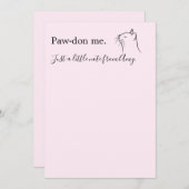 Cute cat die "Pardon me" roze vraagt Notitiekaartje (Voorkant / Achterkant)