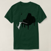 Cute Cat die Piano Funny Musician Art Gift 1 speel T-shirt (Design voorkant)