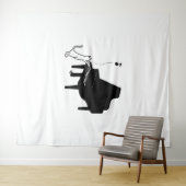 Cute Cat die Piano Funny Musician Art speelt Wandkleed (In Situ (horizontaal))