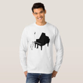 Cute Cat die Piano T-Shirt Funny Musician Art spee (Voorkant volledig)