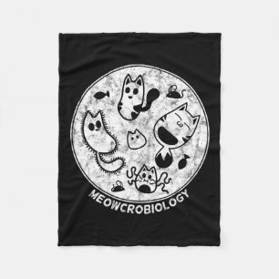 Cute Cat Distress Bacteria Microbiology Science Fleece Deken