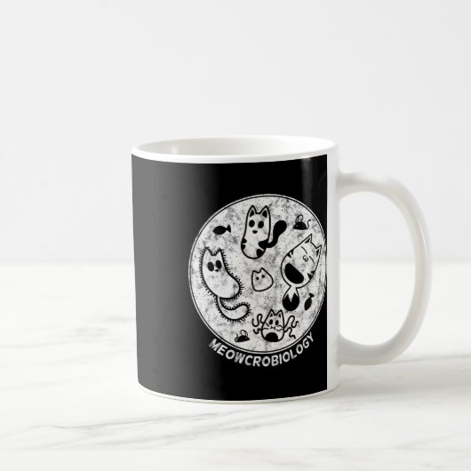 Cute Cat Distress Bacteria Microbiology Science Koffiemok (Rechts)