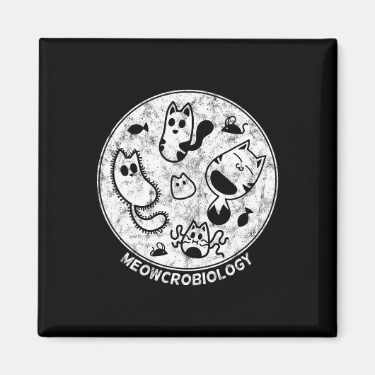 Cute Cat Distress Bacteria Microbiology Science Magneet (Voorkant)