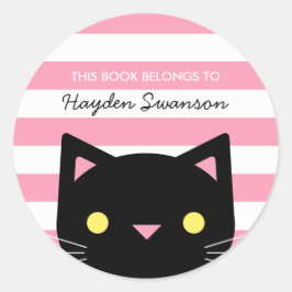 Cute Cat | Dit boek behoort tot: Ronde Sticker