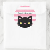 Cute Cat | Dit boek behoort tot: Ronde Sticker (Tas)