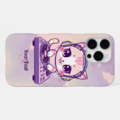 Cute Cat DJ Pastel Kawaii Style for Music Lovers iPhone Hoesje (Achterkant horizontaal)