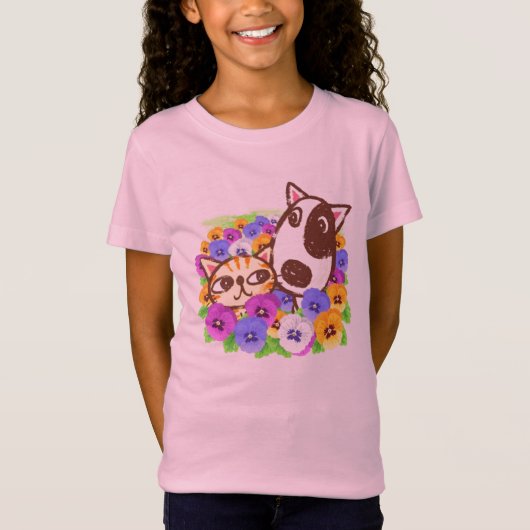 Cute Cat & Dog T-Shirt (Voorkant)