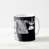 Cute Cat Doing Laundry in Clothes Print Koffiemok (Voorkant rechts)