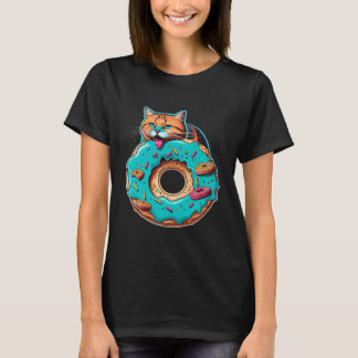 Cute Cat Donut Graphic Tees Men Women Boys Girls