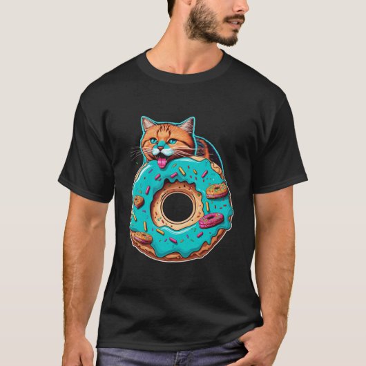 Cute Cat Donut Graphic Tees Men Women Boys Girls (Voorkant)