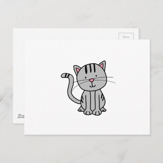 CUTE CAT-DOODLE BRIEFKAART (Voorkant / Achterkant)