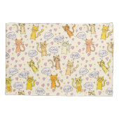Cute Cat Doodles Pattern Pair Kussensloop (Achterkant-Links)