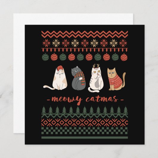 Cute Cat Doodles voor Kerstmis (Voorkant / Achterkant)