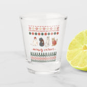 Cute Cat Doodles voor Kerstmis Shot Glas (Voorkant)