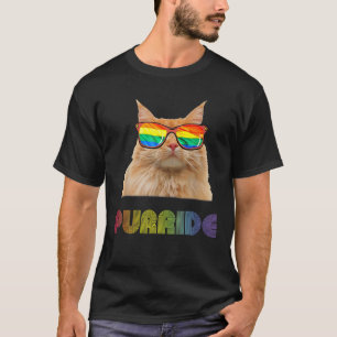 Cute Cat Draag Sunglass Gay Pride Women Mannen LGB T-shirt