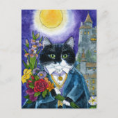 Cute Cat Dracula Vampire Nosferatu Halloween Briefkaart (Voorkant)