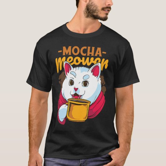 Cute Cat Drink Coffee Quote Drinking Cat Kitty Mug T-shirt (Voorkant)