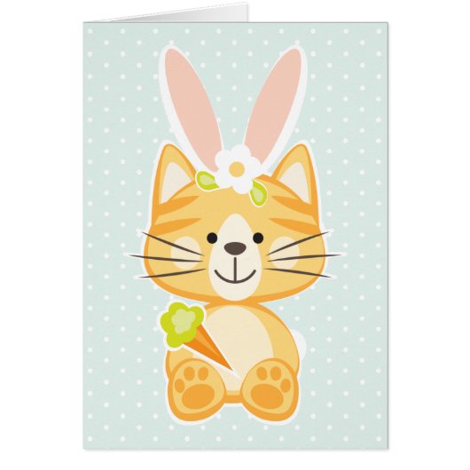 Cute Cat Easter Card (Voorkant)
