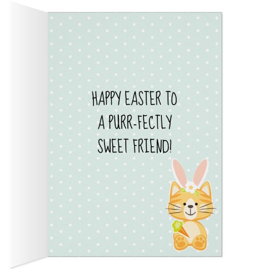 Cute Cat Easter Card (Binnen (Rechts))