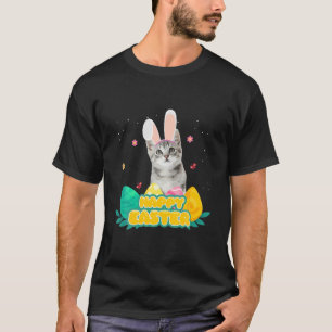Cute Cat Easter Day Bunny Eggs Costume Gift Mannen T-shirt