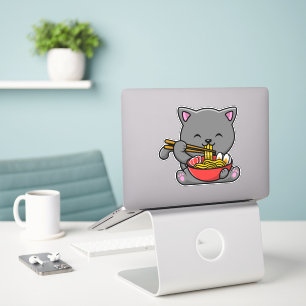 Cute Cat Eat Ramen Sticker