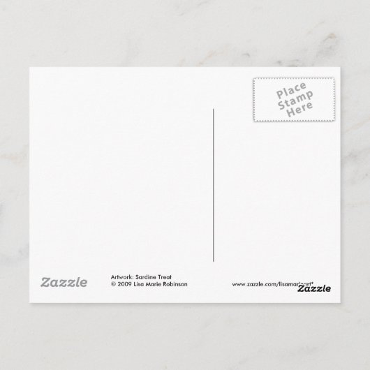 Cute Cat Eating a Fish Briefkaart (Achterkant)