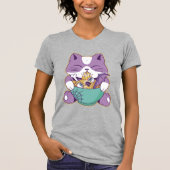 Cute Cat Eating Halloween Ramen T-shirt (Voorkant)
