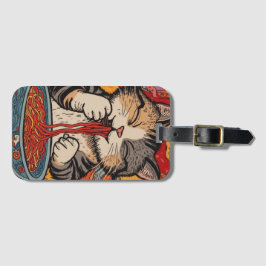 Cute Cat Eating Noodles Bagagelabel