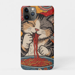 Cute Cat Eating Ramen Case-Mate iPhone Case